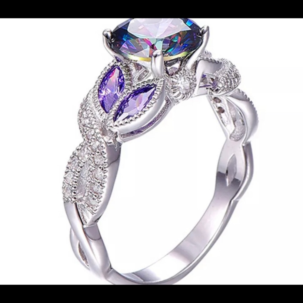 🎈5 for $35 Purple Mystic Topaz 925 SS Ring NWOT - Picture 4 of 9